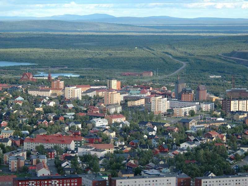 Kiruna leží 145 kilometrů severně od severního polárního kruhu. Foto: de.wikipedia.org